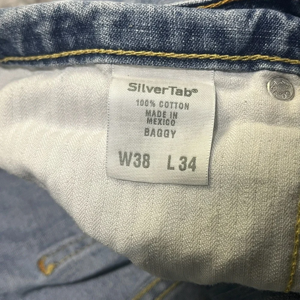 Vintage Y2K Levi's Silvertab‎ Jeans Baggy Mens 38x32 Blue Wide Leg Skater